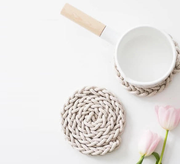 Knitted Cord Coasters